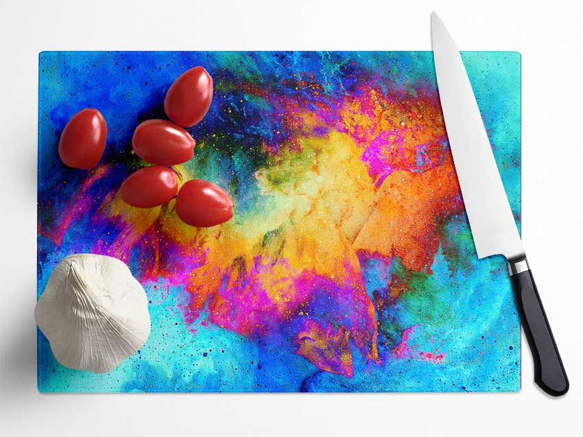 In The Universe Glass Chopping Board