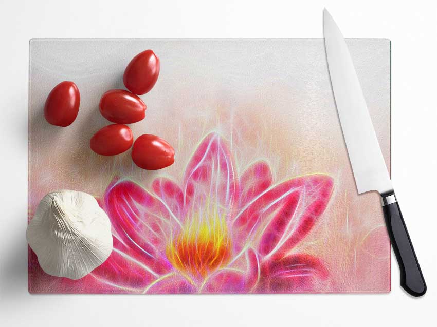 The Energy Of A Lotus Flower Glass Chopping Board