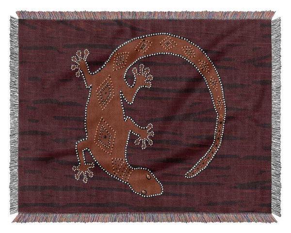 Aboriginal Lizard 2 Woven Blanket