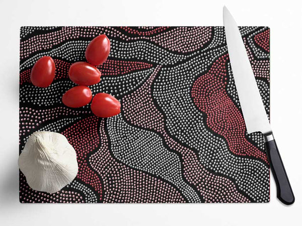 Aboriginal Pattern 10 Glass Chopping Board