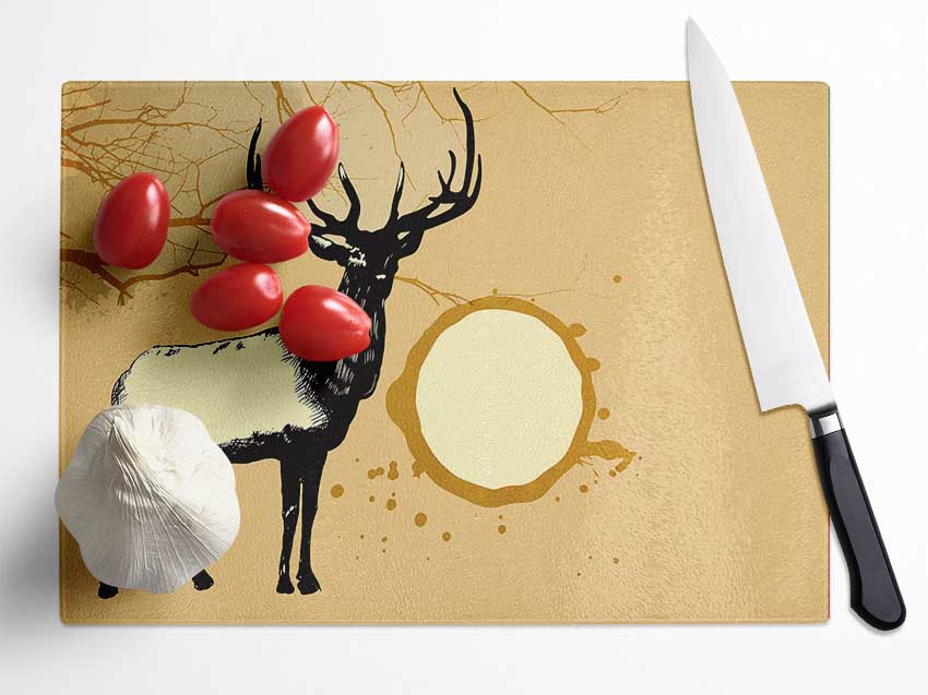 Stag In The Golden SunA Glass Chopping Board
