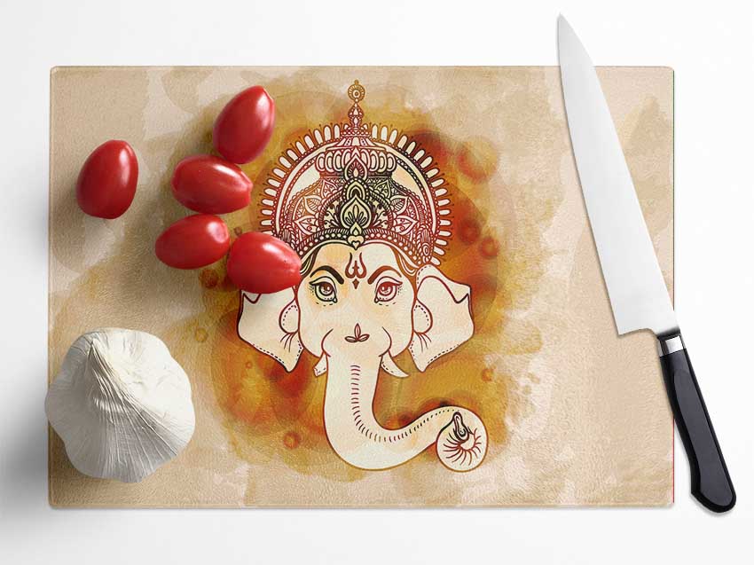 Hindu God Ganesha 6 Glass Chopping Board