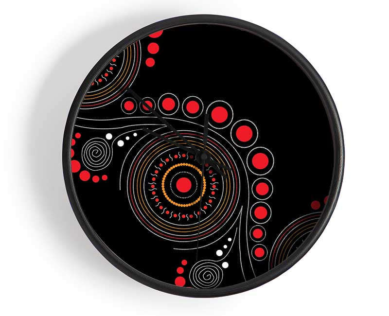 Aboriginal Pattern 12 Clock - Wallart-Direct UK