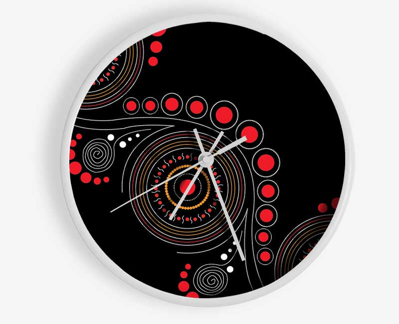 Aboriginal Pattern 12 Clock - Wallart-Direct UK