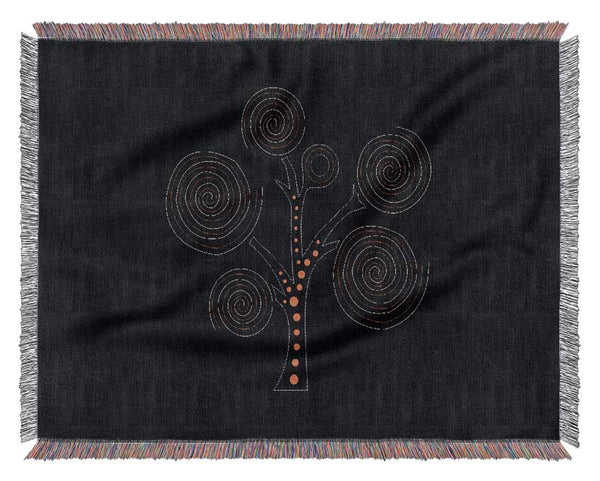 Aboriginal Tree 3 Woven Blanket