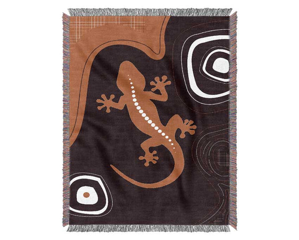 Aboriginal Lizard 3 Woven Blanket