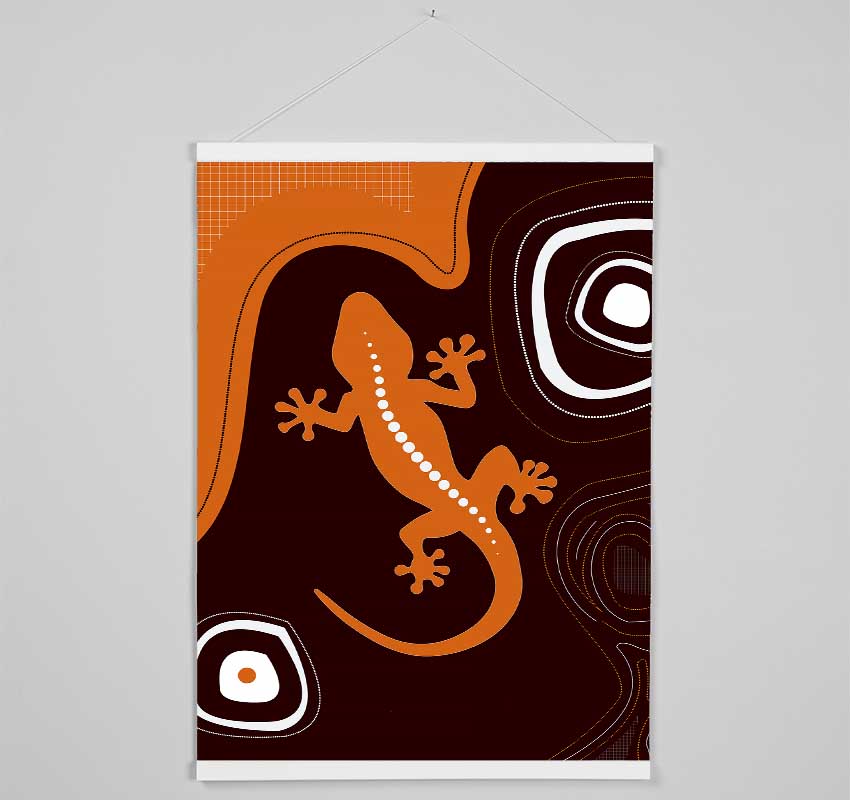 Aboriginal Lizard 3 Hanging Poster - Wallart-Direct UK