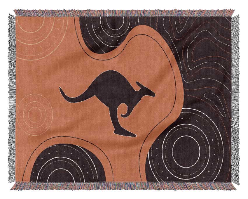 Aboriginal Kangaroo 3 Woven Blanket