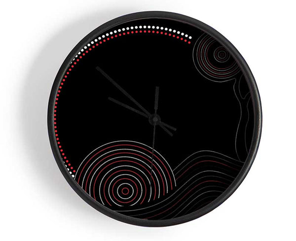 Aboriginal Sunset Tree Clock - Wallart-Direct UK