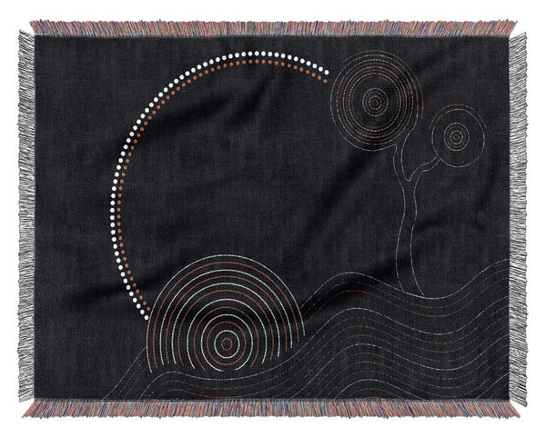 Aboriginal Sunset Tree Woven Blanket