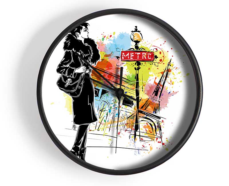 Paris Streets 2 Clock - Wallart-Direct UK
