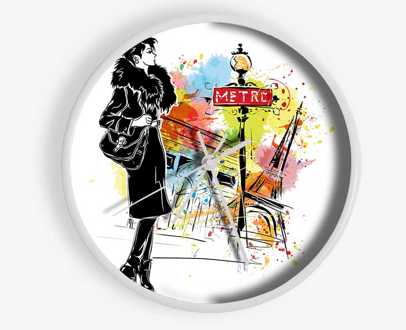 Paris Streets 2 Clock - Wallart-Direct UK