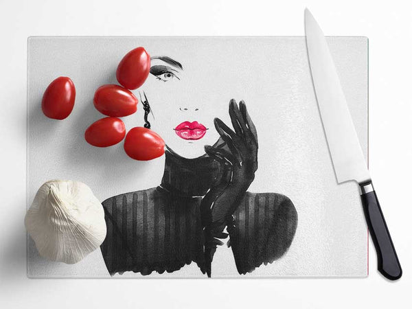 Beauty Of A Woman Glass Chopping Board