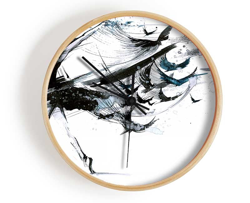 Black Birds Clock - Wallart-Direct UK