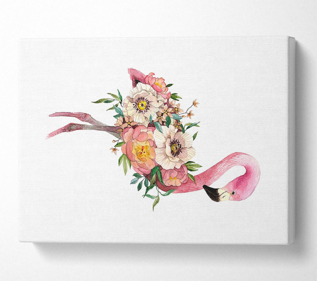 Picture of Flamingo Flower Body Canvas Print Wall Art