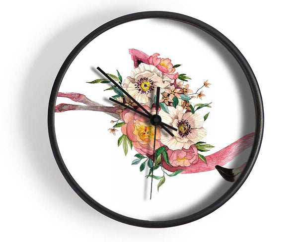 Flamingo Flower Body Clock - Wallart-Direct UK