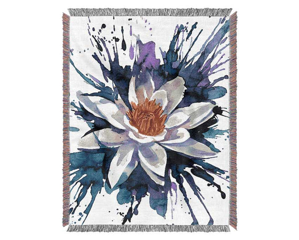 Water Lily Blues Woven Blanket