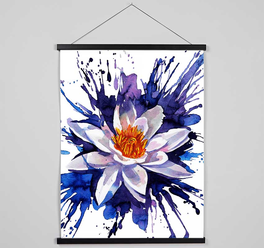 Water Lily Blues Hanging Poster - Wallart-Direct UK