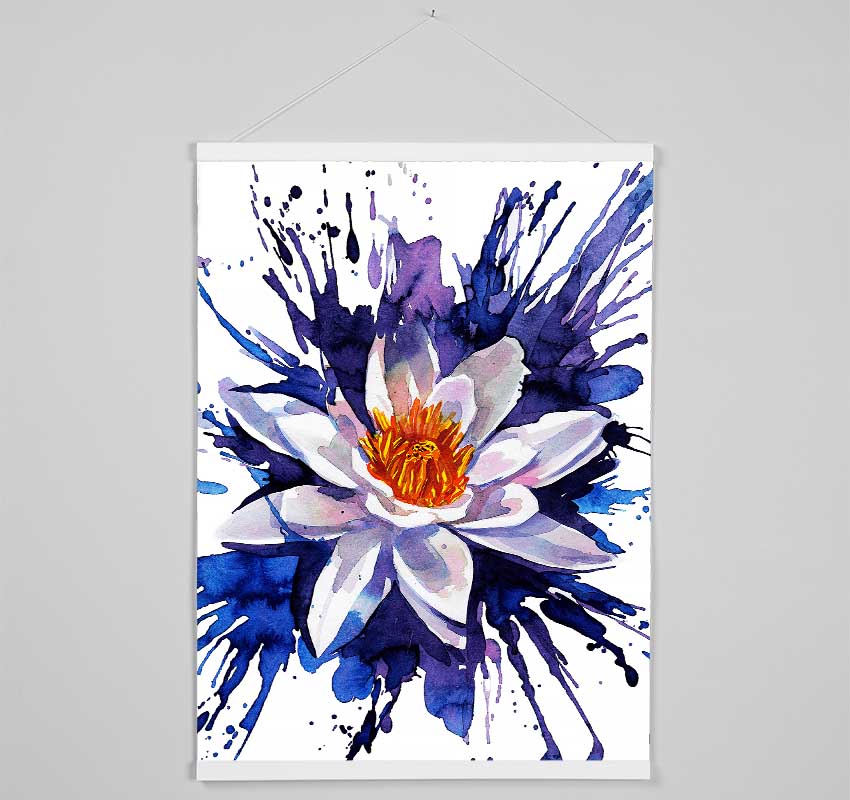 Water Lily Blues Hanging Poster - Wallart-Direct UK