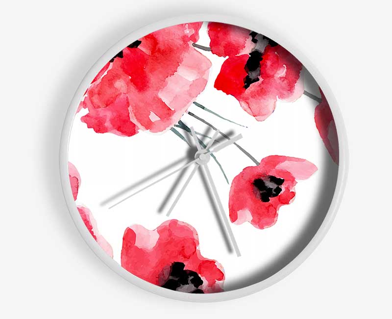 Just Poppies Clock - Wallart-Direct UK