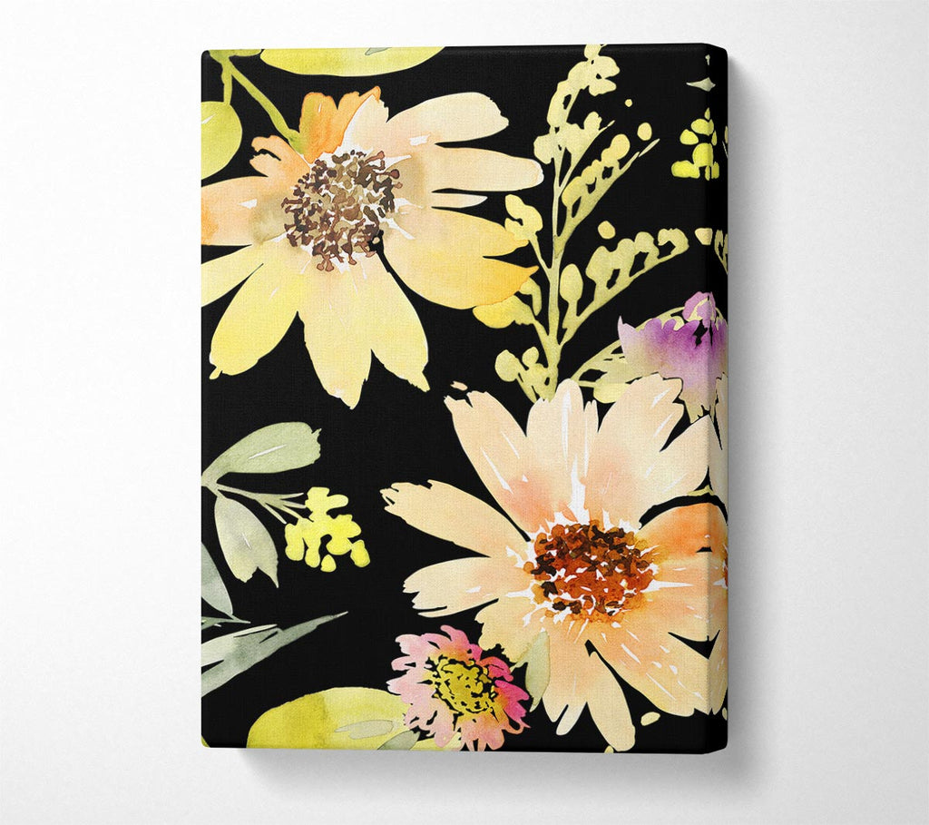 Picture of Large Golden Petals Canvas Print Wall Art