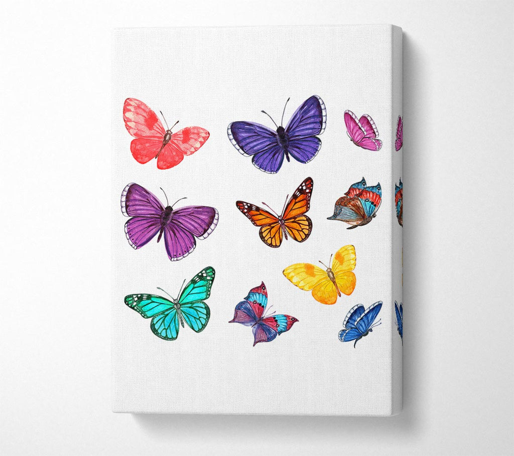 Picture of Rainbow Butterflies Canvas Print Wall Art