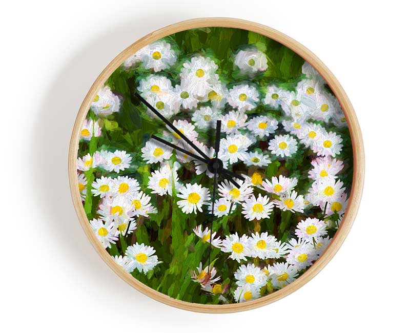 White Daisy Heaven Clock - Wallart-Direct UK