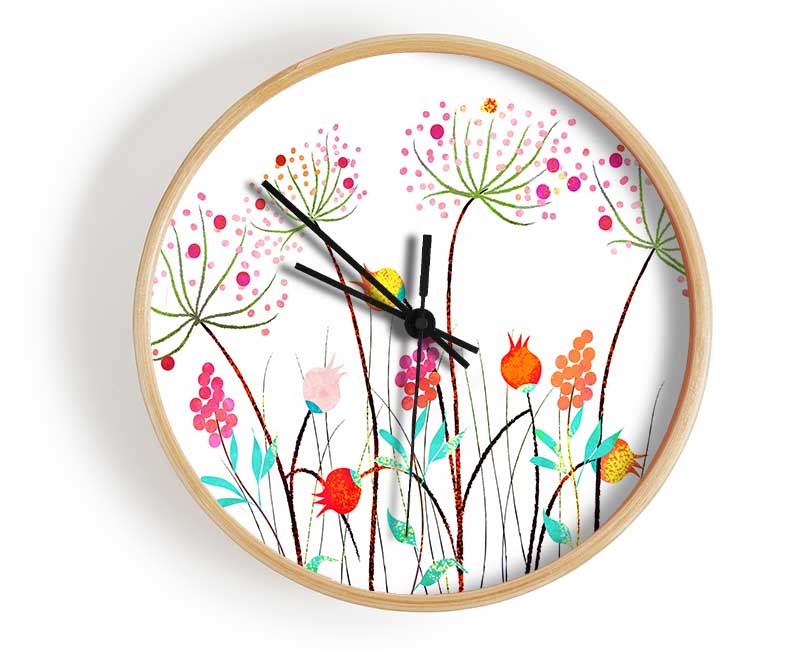 Wild Flower Colours Clock - Wallart-Direct UK