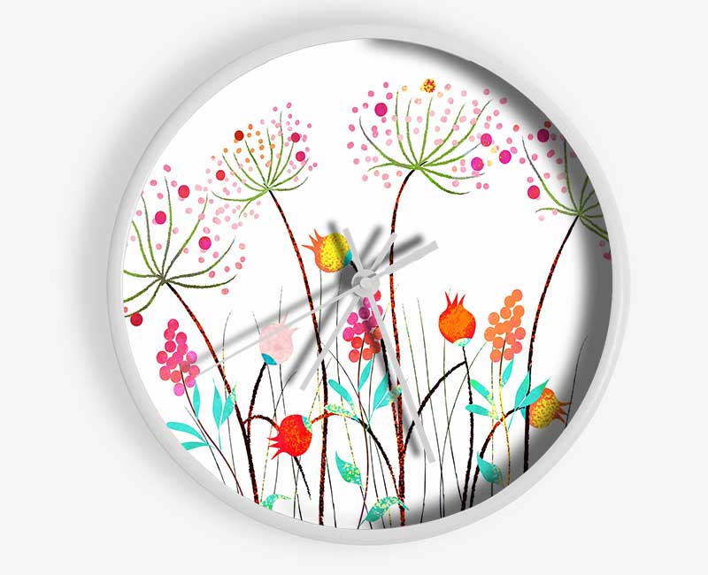 Wild Flower Colours Clock - Wallart-Direct UK