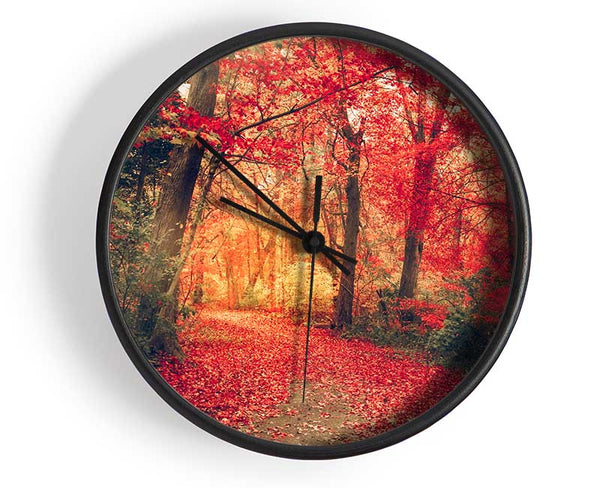 Red Tree Walk Clock - Wallart-Direct UK