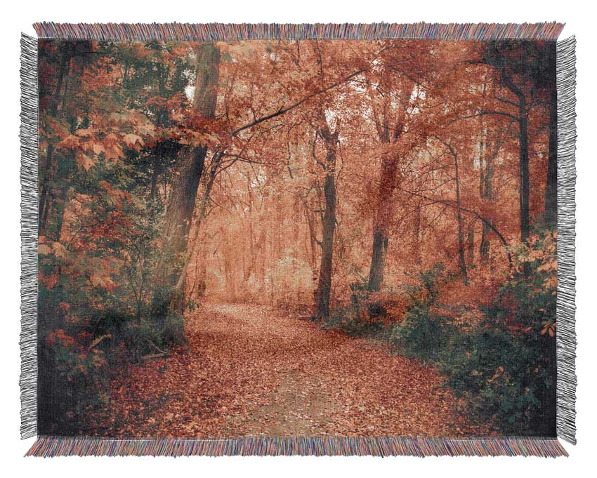 Red Tree Walk Woven Blanket