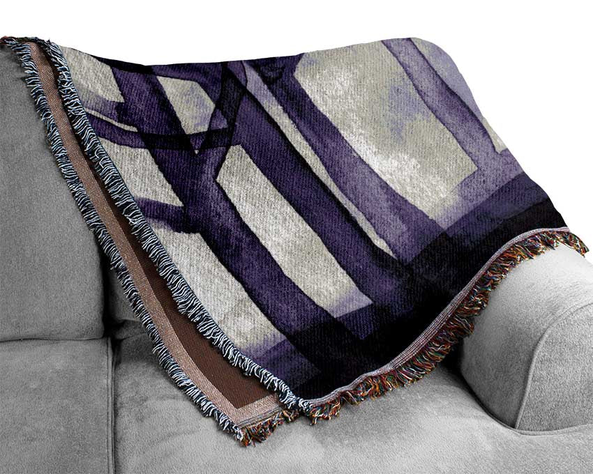 Purple Woodland Woven Blanket