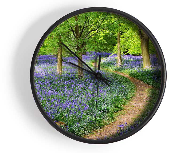 Walk Through The Bluebell Path Clock - Wallart-Direct UK