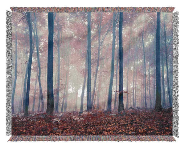 Misy In The Red Forest Woven Blanket