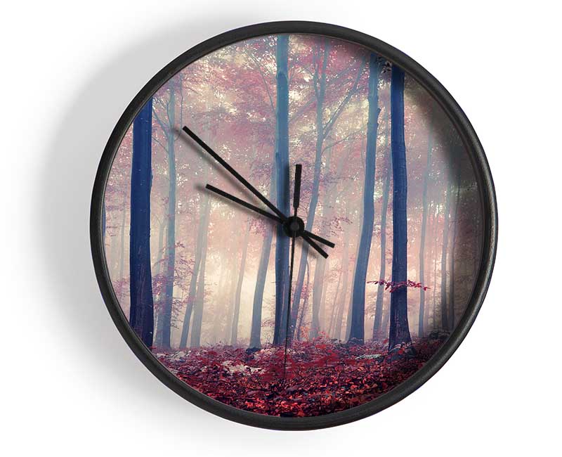 Misy In The Red Forest Clock - Wallart-Direct UK