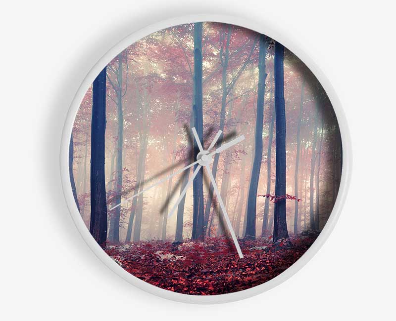 Misy In The Red Forest Clock - Wallart-Direct UK