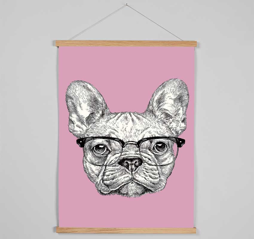 French Bulldog In Glasses Hanging Poster - Wallart-Direct UK