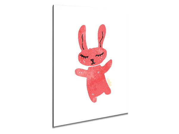 Pink Bunny Hug Metal Print