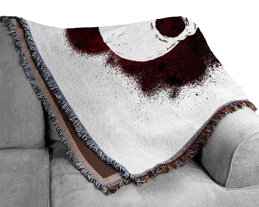 Spray Paint Skull Woven Blanket