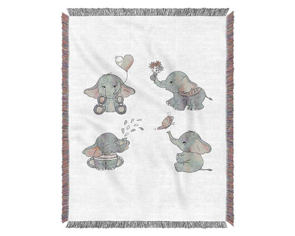 Elephant Fun Woven Blanket