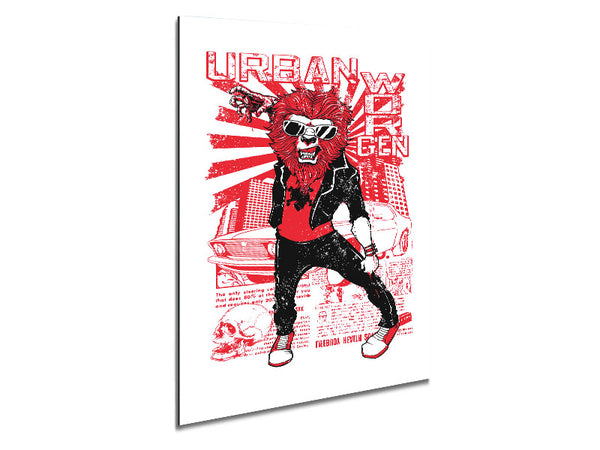 Urban Lion Metal Print