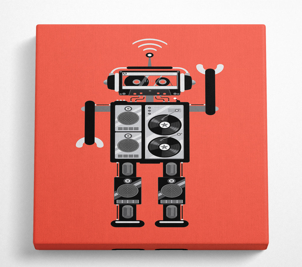 A Square Canvas Print Showing Robot Dance Square Wall Art