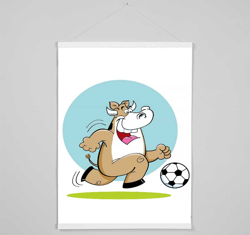 Football Bull Fun Hanging Poster - Wallart-Direct UK