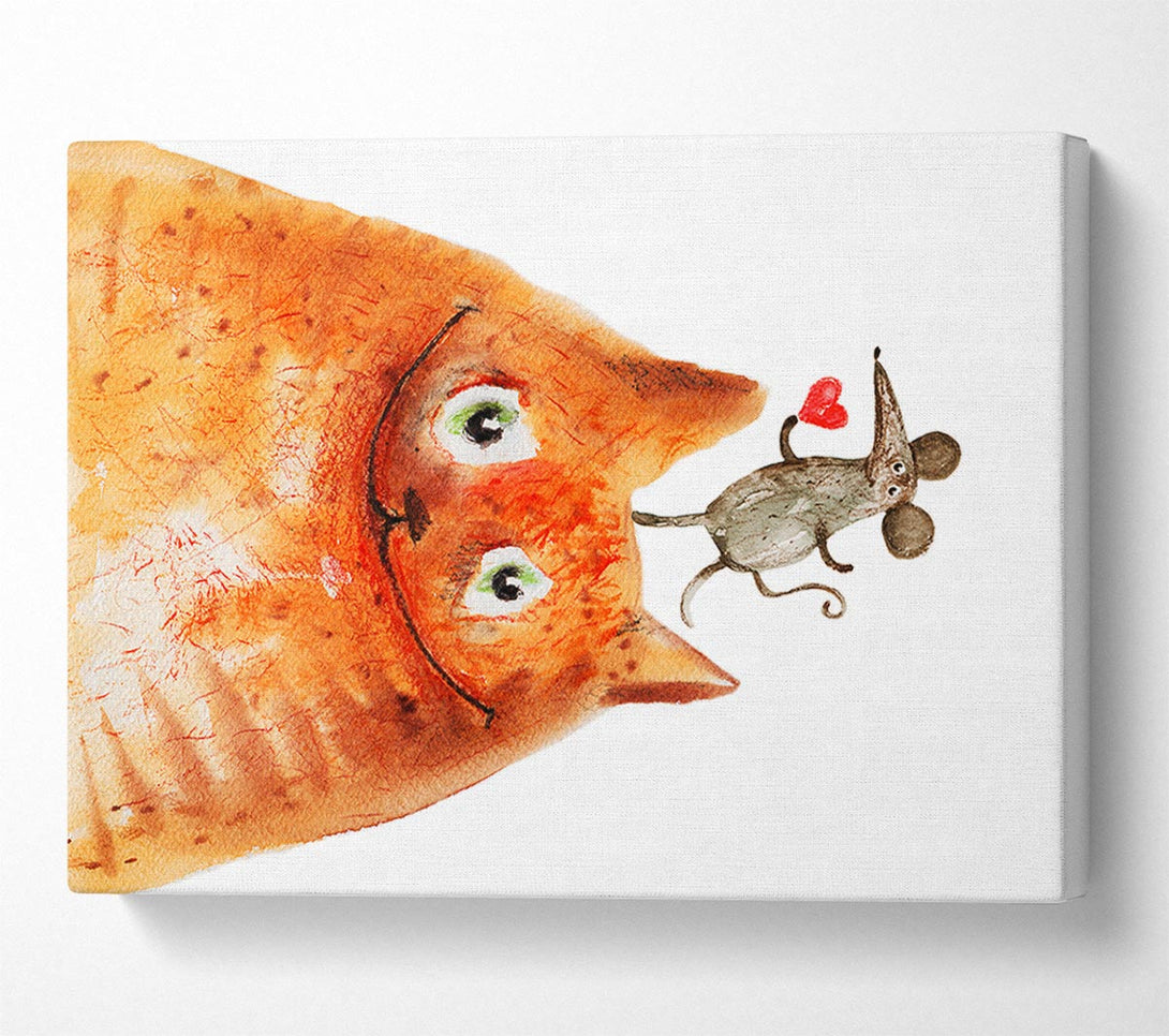 Picture of Cat And Mouse Love Canvas Print Wall Art