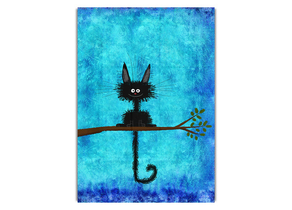 Glückliche schwarze Katze