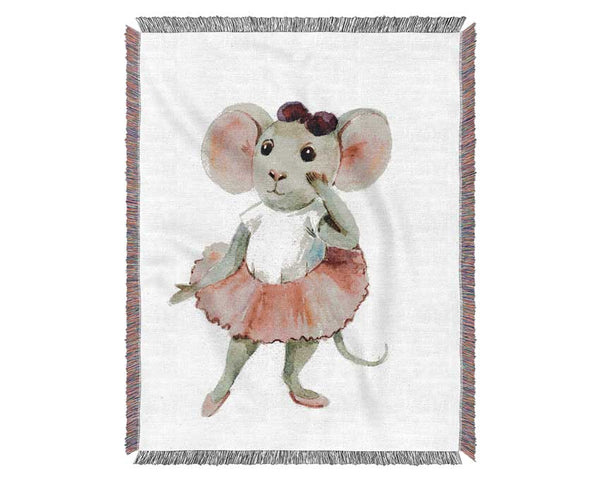 Ballerina Mouse 2 Woven Blanket