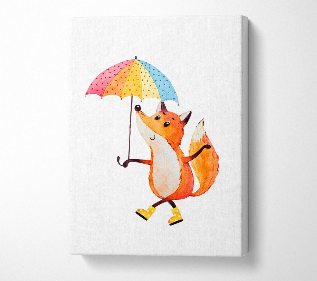 Picture of Foxy In The Rain Canvas Print Wall Art