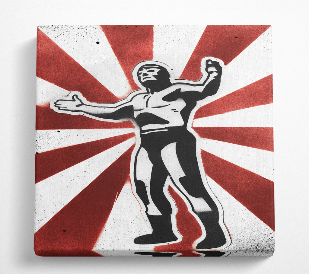 A Square Canvas Print Showing Wrestling Hero Square Wall Art