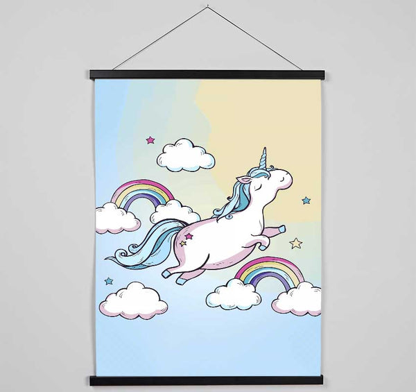 Flying Unicorn Rainbows Hanging Poster - Wallart-Direct UK