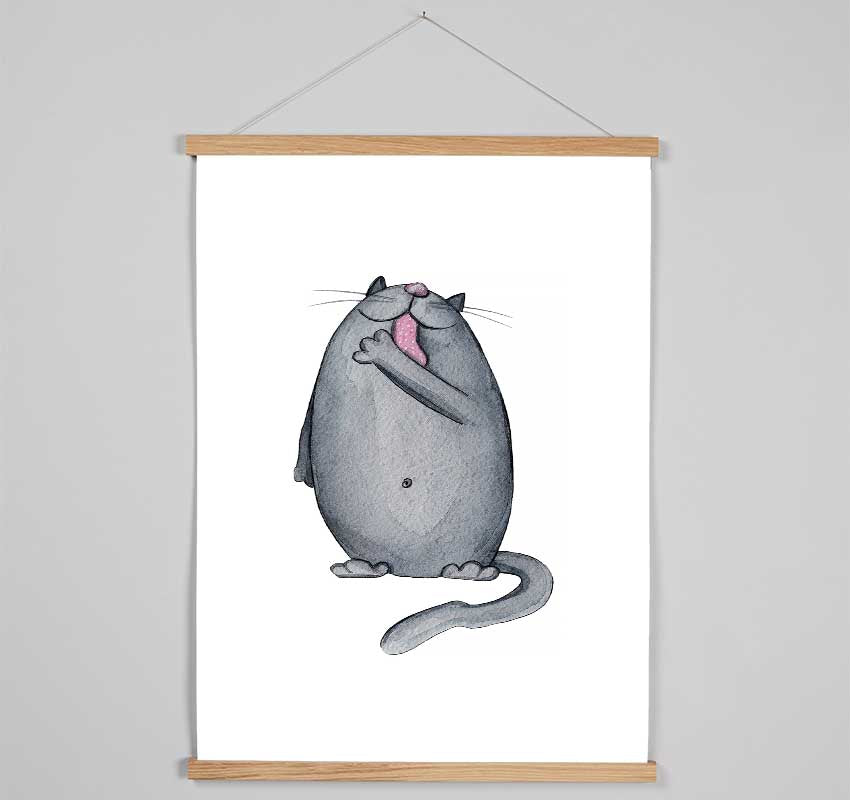 Happy Cat Hanging Poster - Wallart-Direct UK